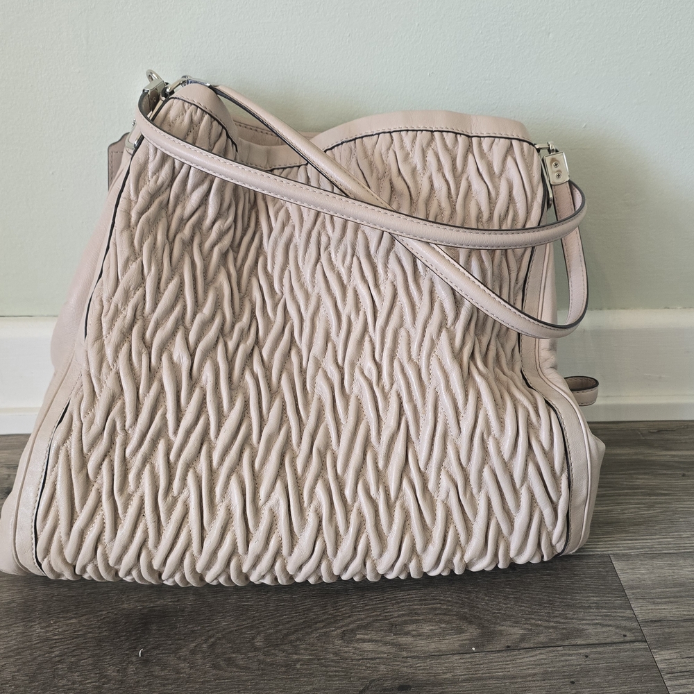 COACH Quilted Phoebe Cream Leather Women's Bag